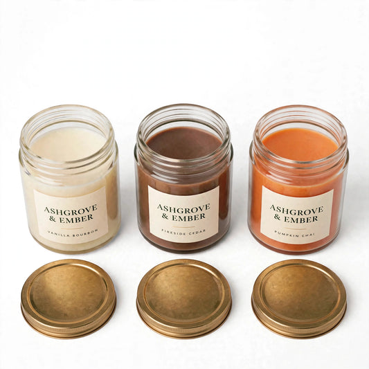 Ashgrove & Ember Scented Soy Candle Trio Gift Set, 3 x 8 oz