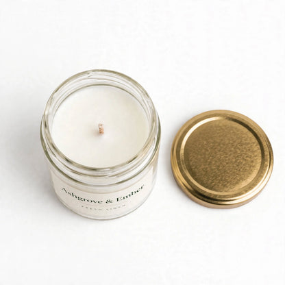 Ashgrove & Ember Fresh Linen Scented Soy Candle, 8 oz
