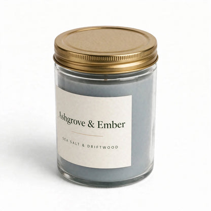 Ashgrove & Ember Sea Salt & Driftwood Scented Soy Candle, 8 oz