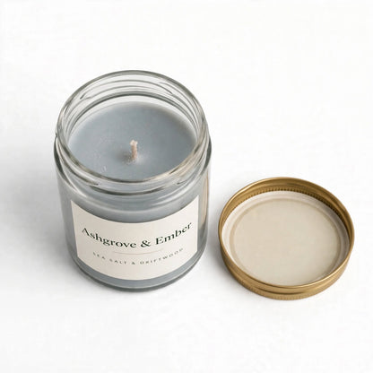 Ashgrove & Ember Sea Salt & Driftwood Scented Soy Candle, 8 oz