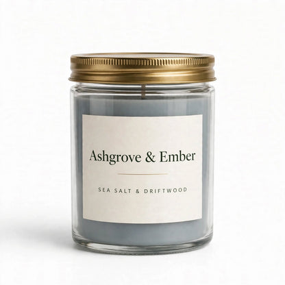 Ashgrove & Ember Sea Salt & Driftwood Scented Soy Candle, 8 oz