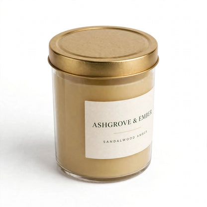 Ashgrove & Ember Sandalwood Amber Scented Soy Candle, 8 oz
