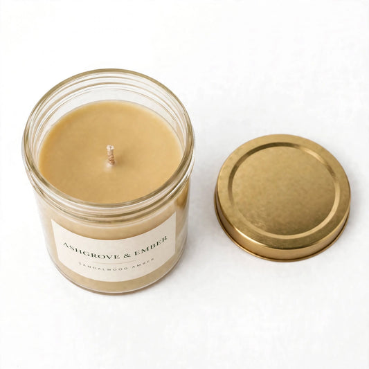 Ashgrove & Ember Sandalwood Amber Scented Soy Candle, 8 oz