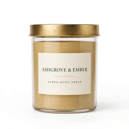 Ashgrove & Ember Sandalwood Amber Scented Soy Candle, 8 oz